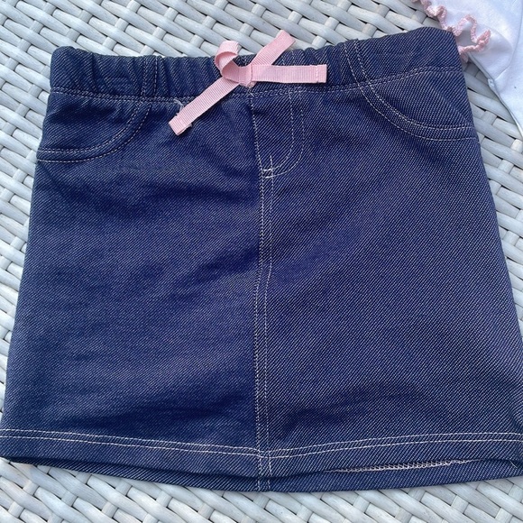 NWOT- GIRLS Denim 2 Piece Set- Denim Skort & Matchin Top Size 3T - Picture 3 of 11